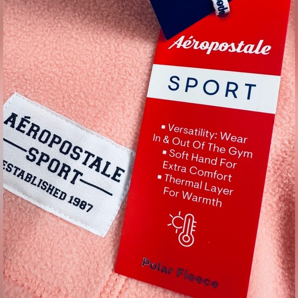 NWT Aeropostale Sport Fleece Gorpcore Drawstring Mock Neck Snap Pullover - Picture 9 of 11
